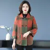Novo Casaco Xadrez de Outono 2026 para Mães, Blusa Plus Size, Cardigan de Tricô para Mulheres de Meia-Idade e Idosas, Roupas de Outono/Inverno