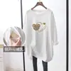Roupas para Amamentação Mãe Quente Moda Outono e Inverno Camiseta de Manga Longa Amamentação Feminina Tamanho Grande Moda para Amamentação