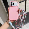 Correa cruzada trenzada retorcida para teléfono móvil, correa larga plana de cuatro hebras ajustables para el cuello, cordón de cadena para colgar en la parte lateral-trasera