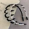 Diadema de Perlas Onduladas Versátil de Moda con Dientes Doble Uso Accesorio para el Cabello Temperamento Circonita Pieza para la Cabeza para Lavarse la Cara Pinza para el Cabello de Celebridad de Internet