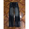 Jeans Anchos de Cintura Elástica para Hombre, Corte Recto, Lavado y Desgastado, Estilo Retro Americano, Favorecedores para Todas las Formas de Pierna, Te Hacen Ver Más Alto y Delgado