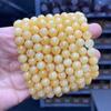 Jingdong Joias 5A Pulseira de Jade Bege Natural Cor de Cera de Abelha Menina Doce Fresca Anel Único Joias de Contas Redondas Atacado
