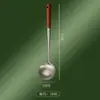 Espátula de Acero Inoxidable 304 Espesada Juego de Utensilios de Cocina Cuchara para Saltear Cuchara de Madera para el Hogar Cuchara Ranurada Espátula para Sartén