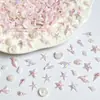 Decorações de Nail Art de Concha Perolada Vermelha da Moda Gelo Translúcido Aurora Oceano Misturado Estrela do Mar Leque Capa de Celular Decoração de Copo