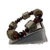 Pulsera de ágata cuentas de tres ojos cuentas de barril grandes espaciador cuentas redondas pulsera para hombre puesto mercado nocturno feria del templo suministro al por mayor
