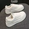Piel de Vaca de Primera Capa Suela Gruesa Zapatos Blancos para Mujer Otoño 2026 Nuevos Versátiles con Cordones Zapatos de Tabla para Estudiante Zapatos Deportivos Casuales