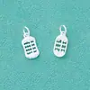 Plata de Ley S925 Plata Lisa Sólida Brillo Pulido Calado Colgante Ábaco Pequeño Ábaco Cuerda de Mano DIY Pulsera Accesorios de Plata