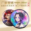 Insignias de hojalata personalizadas de doble destello PET, acabado cepillado, mercancía 2D de anime autoimpresa, personalización de forma cuadrada