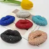 Accesorios de Labios Rojos de Arcilla Blanda Personalizados Transfronterizos con Diamantes Completos Llavero de Joyería Creativa DIY Colgante para Bolso Accesorios