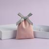 Bolsa de joyería de gamuza, bolsa de franela con cinturón, bolsa de la suerte con texto de caramelos felices, bolsa de tela pequeña, venta al por mayor, suministro directo
