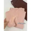 Top Básico de Color Sólido de Cuello Alto y Manga Larga para Mujer Otoño Invierno Diseño Minimalista de Nicho Corte Ajustado Versátil Top Petite de Moda