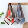 Toalha de Algodão Toalha de Rosto Doméstica Espessa Absorvente Toalha com Listras Coloridas Toalha de Banho para Adultos Toalha de Presente Atacado