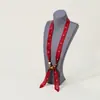 Colar Cachecol de Seda com Contas de Bolinhas Design de Nicho Feminino Corrente de Clavícula Ajustável Acessórios para Suéter