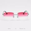Gafas de sol sin montura europeas y americanas transfronterizas, Gafas de sol de marca de vanguardia con patillas de resorte para mujer, Gafas de sol de moda de alta gama con degradado para hombre