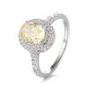 Anillo de plata de ley S925 con diseño de nicho avanzado, diamante azul, diamante rosa, diamante amarillo, para mujer, diamante de alto carbono, anillo de diamante con corte de flor de hielo, joyería de plata