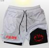 Mantra Animación de Batalla Transfronteriza Pantalones Cortos de Running para Hombre Casual Verano Fitness Transpirables Bolsillo para Teléfono Cordón