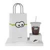 Bolsas Personalizables para Llevar de Café y Té con Leche, Bolsas para Taza Individual y Doble, Bolsas de Papel Kraft, Bolsas de Tote para Repostería, Bolsas de Papel Listas para Usar