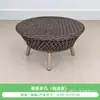 Juego de sofá de aluminio para patio exterior, diseño moderno minimalista, marco de aleación de aluminio, ratán tejido bicolor, respaldo curvo