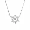 Collar de copo de nieve de corazón palpitante de plata de ley 925 para mujer, collar de cadena para clavícula con colgante exquisito de nicho de lujo ligero con un toque de gama alta de Instagram