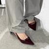 Nuevas Sandalias de Tacón Bajo Apuntadas de Diseño Francés de Principios de Primavera, Sandalias de Tacón Medio para Mujer