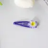 2026 Novo Bloqueio de Cor Dopamina Flor BB Clip Doce Franja Clip Lateral Clip de Cabelo com Toque de Luxo Acessórios de Cabelo