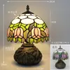 Nueva Lámpara de Mesa Tiffany Estilo Retro Americano Sala de Estar Estudio Lámparas Artesanales de Vidrio de Colores Pantalla de Lámpara Lámpara de Mesa Americana
