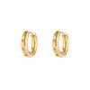 Brinco de Argola Grosso Simples Brilhante de Zircônia Quente de Venda Cruzada Europeia e Americana Moda Luxo Leve Aço Inoxidável Banhado a Ouro 18K Joias