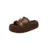 Chinelos de alta qualidade estilo coreano com fivela para mulheres, novos 2026 outono e inverno versáteis forrados com fleece de tira única Birkenstock chinelos de algodão