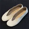 Zapatos casuales muy elegantes de cuero suave, punta redonda, sin cordones, poco profundos, nuevos, de moda y cómodos, zapatos planos tipo ballet