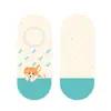 Calcetines Invisibles de Algodón Color Bloque Dopamina para Primavera y Verano para Mujer, Lindos Calcetines Cortos de Dibujos Animados de Animales de Corte Bajo, Antideslizantes y No se Caen