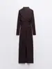Vestido midi decorativo plisado nuevo en stock para mujer de comercio exterior europeo y americano estilo AliExpress