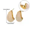 Pendientes irregulares de resina estilo vintage con vibra ins, color ámbar de alta gama, oro de 18k y acero inoxidable