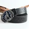 Hebilla de Aleación de Zinc con Cabeza de Lobo para Motocicleta Cinturón de Piel de Vaca Hebilla Retro para Hombre Cinturón Moderno Cinturón Casual Personalizado para Pantalones