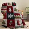 Elementos de Natal Papai Noel Múltiplos Temas de Natal Estilo Pastoral Manta de Flanela Grafite de Natal Exclusivo Transfronteiriço