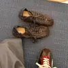 Versátiles Aumentadores de Altura Otoño Nueva Llegada Zapatos Cortez Mujer 2026 Zapatos de Entrenamiento Alemanes Estampado de Leopardo Casual Suela Suave Antideslizante Retro con Cordones