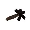 Otoño e invierno 2023 nuevo de alta calidad lujo ligero negro estilo Chanel lazo de terciopelo clip pinza de pico de pato con diamantes de imitación gris