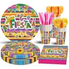 Carnaval Mexicano Tema Carnaval Charola de Papel Vaso de Papel Mantel Servilleta de Papel Fiesta Escritorio Vajilla Desechable
