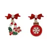 Pendientes navideños de diamantes con dibujos animados, transfronterizos europeos y americanos, pendientes asimétricos de alta gama para mujer, decoraciones navideñas