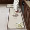 Felpudo de diatomeas de estilo chino, absorbente, antideslizante, para cocina, tamaño recortable