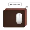 Em estoque pode ser fixado LOGO redondo 22 diâmetro mousepad de couro PU quadrado 21X26CM mousepad grosso de couro