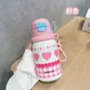 Taza isotérmica de paja de gran capacidad, elegante, para niñas, nuevo modelo 2026, botella de agua doméstica de gran capacidad, vaso para beber para estudiantes y niños