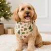 Bandana navideña personalizada para mascotas, algodón puro con logo impreso, procesamiento OEM, suministrada por el fabricante