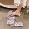 Pantuflas de Malla con Lazo Estilo Coreano para Casa, Suela Suave, Planas, para Playa, Antideslizantes, Modernas