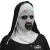 Máscara de Terror de Monja de Ojos Amarillos Disfraz Fiesta Película Oculta Máscara Fiesta de Halloween Accesorio de Broma