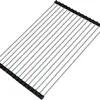 Rack de Escorredor de Louça de Aço Inoxidável 304 Rack de Pratos para Pia Rack de Armazenamento Dobrável Rack de Armazenamento de Pratos e Louças Rack de Escorredor