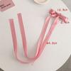 Presilha de Cabelo com Laço Rosa Estilo Ballet Francês Presilha de Cabelo Doce Feminina com Laço Acessório de Cabelo para Fotos Atmosféricas