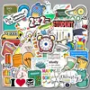 50 Piezas de Suministros Escolares Pegatinas de Graffiti Maleta Estuche para Equipaje Portátil Laptop Guitarra Pegatinas Impermeables Pegatinas