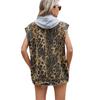 Roupas Femininas Transfronteiriças Europeias e Americanas Amazon AliExpress Jeans Lavado Novo Solto Estampa de Leopardo Colete Top de Ombro