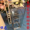 Nuevo Marco Cuadrado Electrochapado en Oro Marcador de Pasillo Geométrico Soporte Floral Soporte para Flores de Boda Decoración Accesorios de Boda Rectangular