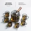 Tetera con asa lateral, infusor de té de vidrio, estufa eléctrica de cerámica, tetera resistente a altas temperaturas, mango de madera, tetera individual, filtro y juego de té para preparar té chino